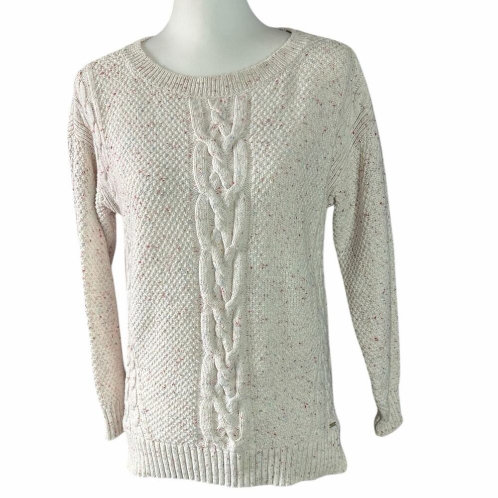 Tommy Hilfiger Cream Blue Pink Sweater Small